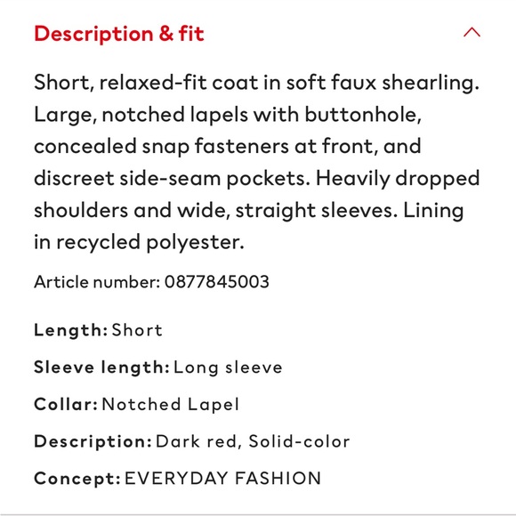 SOLD♥️H&M Faux Shearling Coat - Picture 10 of 10